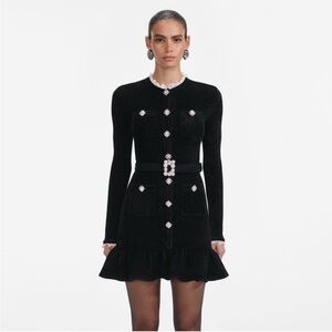 Self-Portrait NWOT BLACK CHENILLE
KNIT MINI DRESS